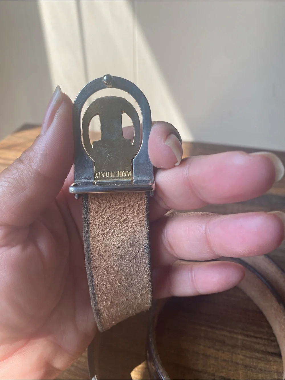 Vintage Handtooled Leather Belt, 34”